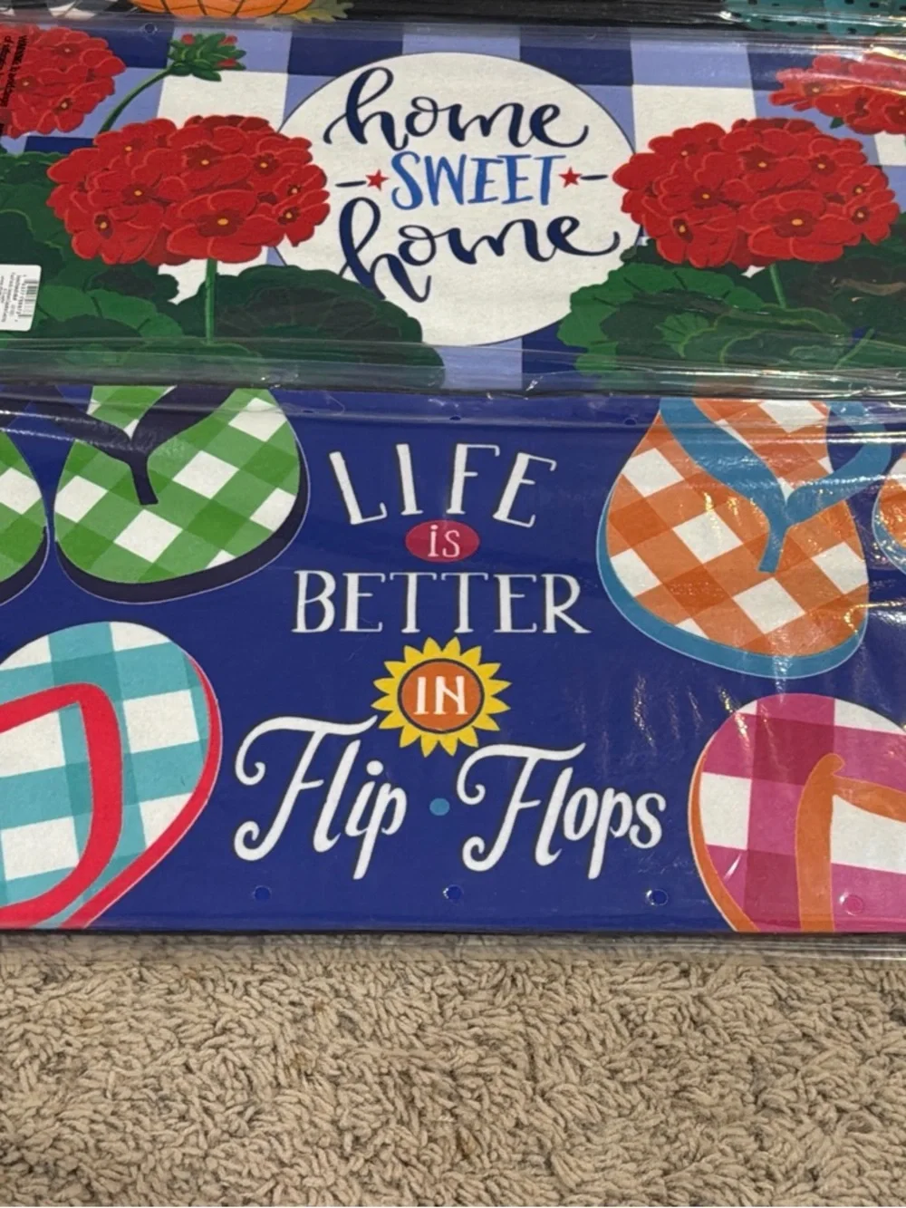 Welcome, Flip Flops, Home Sweet, Nomes Rug Inserts Switch Door Mat 10x22 (5)